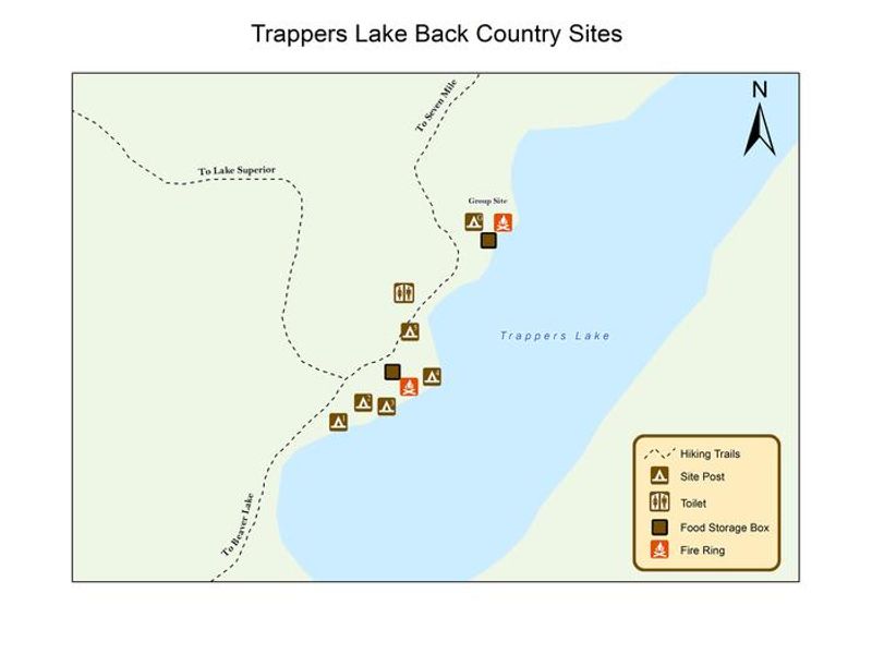 Trappers Lake Back Country Campground Map