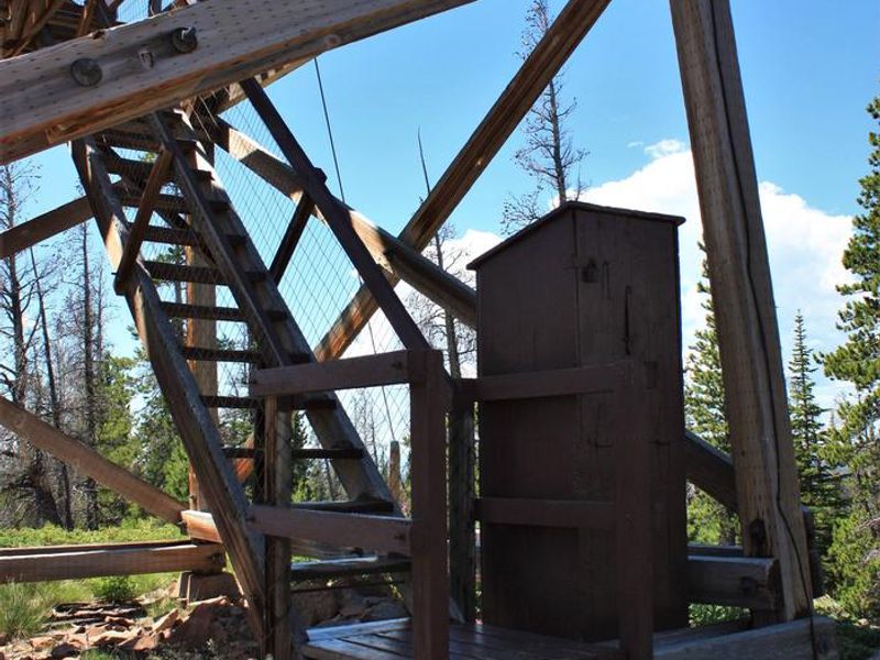 Spruce Mountain Fire Lookout Tower stairway entrance
