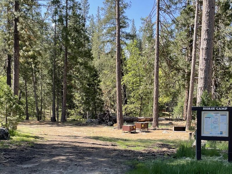 Entrance to horse camp showing bulletin board and site #1.