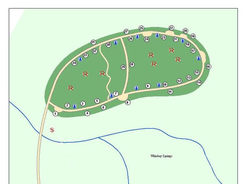 Whiskey Springs Campground Map