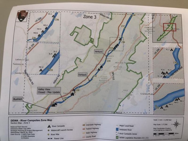 Zone 3 campsite location map