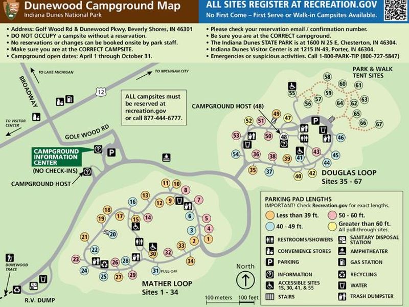 A map of Dunewood Campground