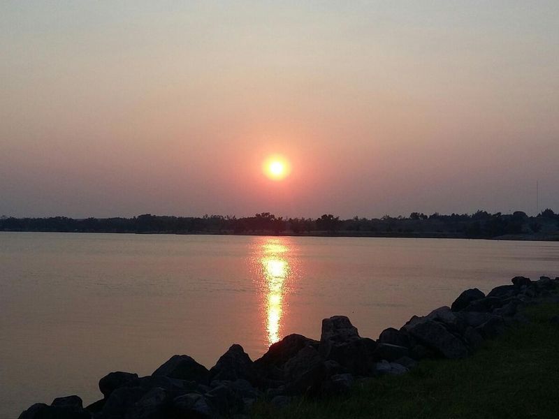 Sunset over Ft. Supply Lake