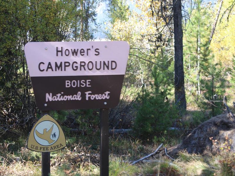 Howers campground sign