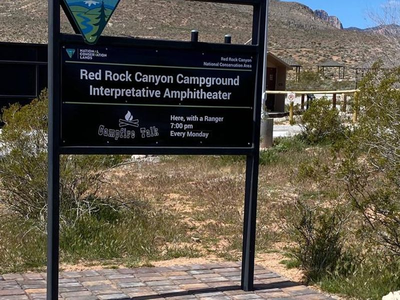 We here at  Red Rock Campground offer a really fun  program for adults and children. We have a Red Rock Ranger come out to our Amphitheater and do a discussion on a lot of different things local to the area. It might be about animals or local history of the area, But always fun and exciting. We have a campfire weather permitting.  Campers love to get involved with questions and just information, as some of our visitors its their first time to the area and are very interested. Our Ranger is very good on sparking the interest of our campers so come and have fun as the information that is discussed is  fun. So its usually in the evening where you can have a good day at red rock canyon and then come back to the campground and relax in the sitting area around a nice fire and enjoy.