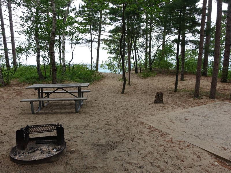 Campsite with tent pad