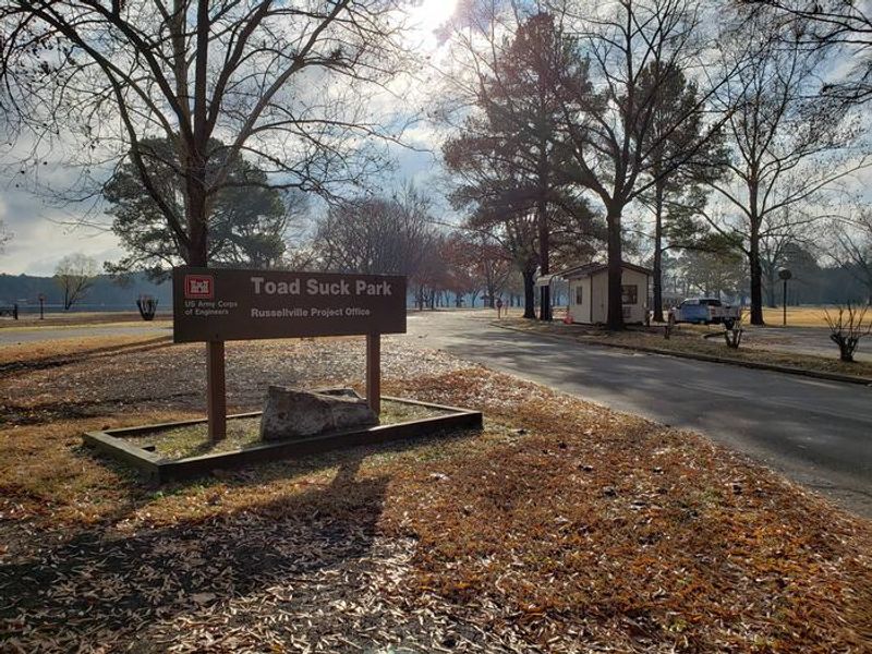 Toad Suck Park looking at lock and dam