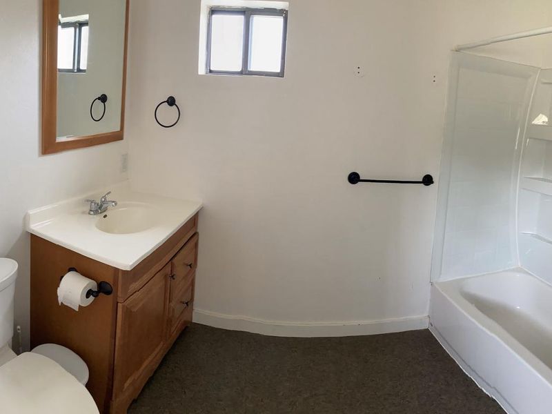 The bathroom at Orange Olsen Cabin