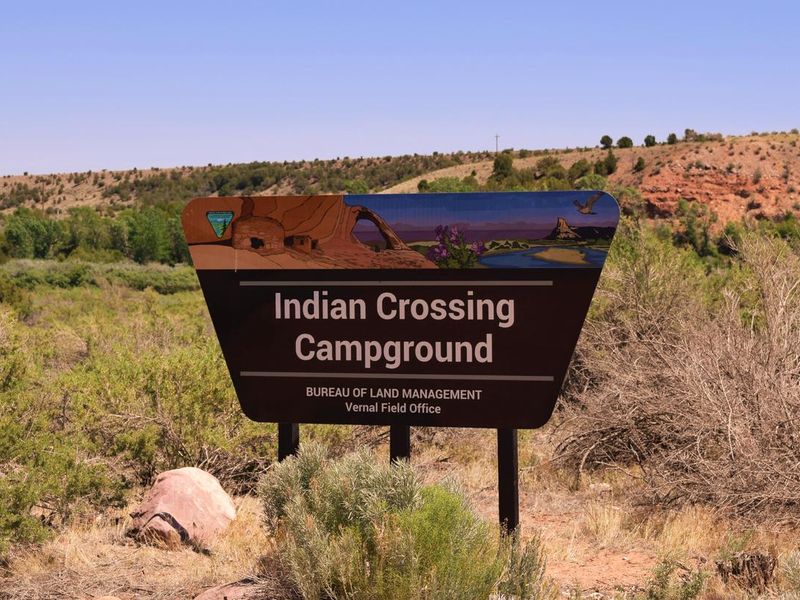 Indian Crossing Campground entrance sign