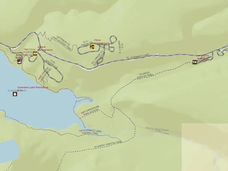 Interactive Visitor Map screen capture of campgrounds near Juniper Campground and Quemado Lake