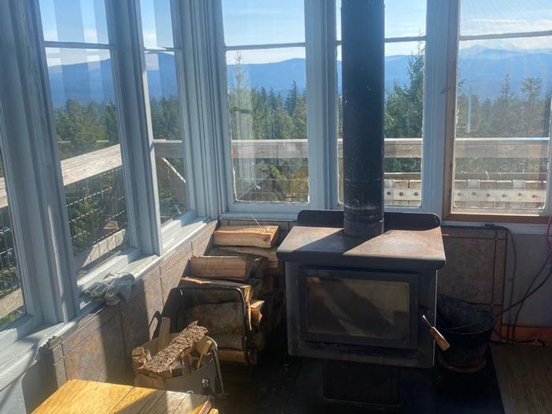 Clear Lake lookout wood stove.