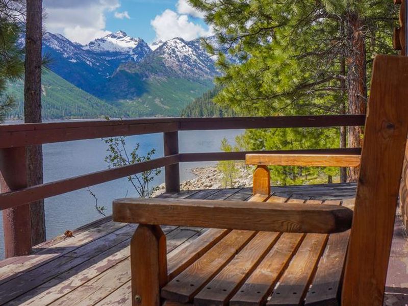 Lake View from Woods Cabin Deck in Spring