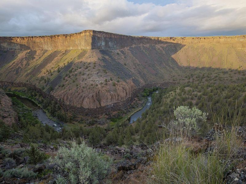Canyonside view of the Crooked Wild and Scenic river.
