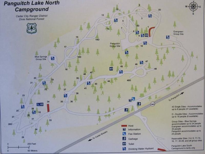 Panguitch Lake Campground map