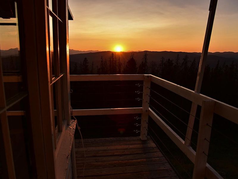 sunset from McCart Lookout catwalk