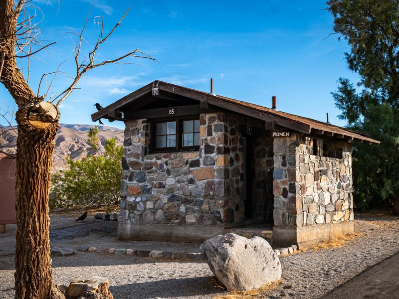 Flush toilets are located just outside Emigrant Campground.