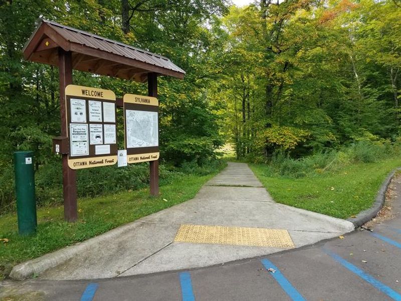 Path from the parking lot to the Clark Lake pavilion.