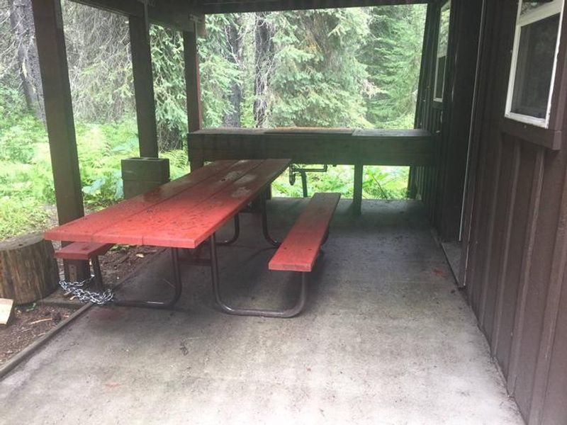 Beaver Creek A-Frame cooking and eating area