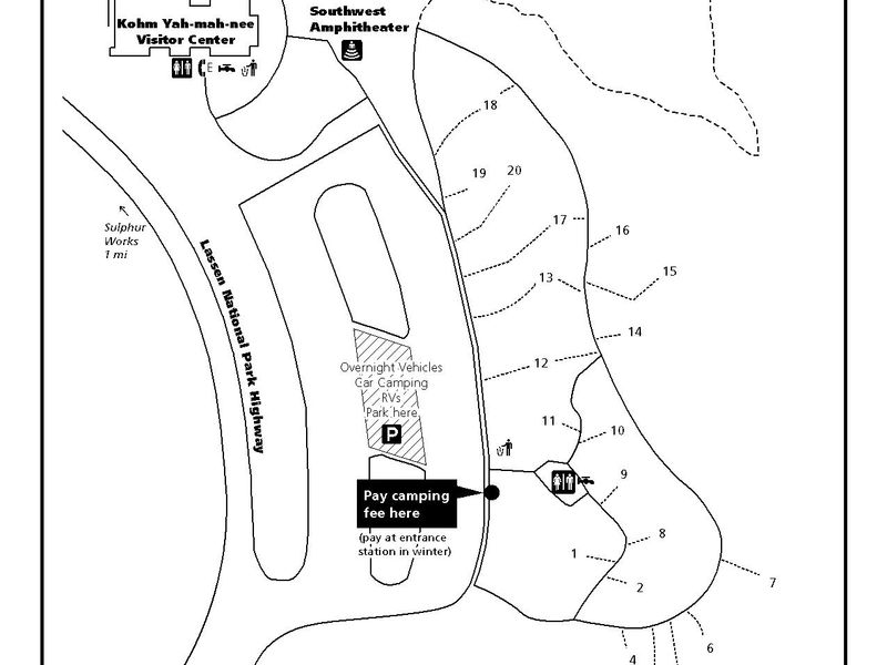 Southwest Walk-in Campground is adjacent to the Kohm Yah-mah-nee Visitor Center.