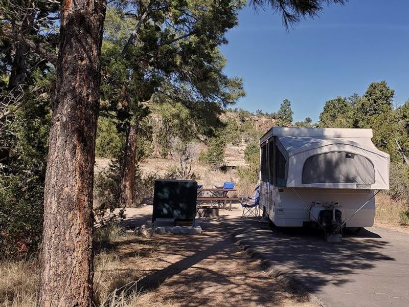 Juniper Family campground has 49 individual campsites and two group campsites. Individual campsites are all available on a first-come first-served basis. Group campsites for groups of 10-30 people, may be reserved.