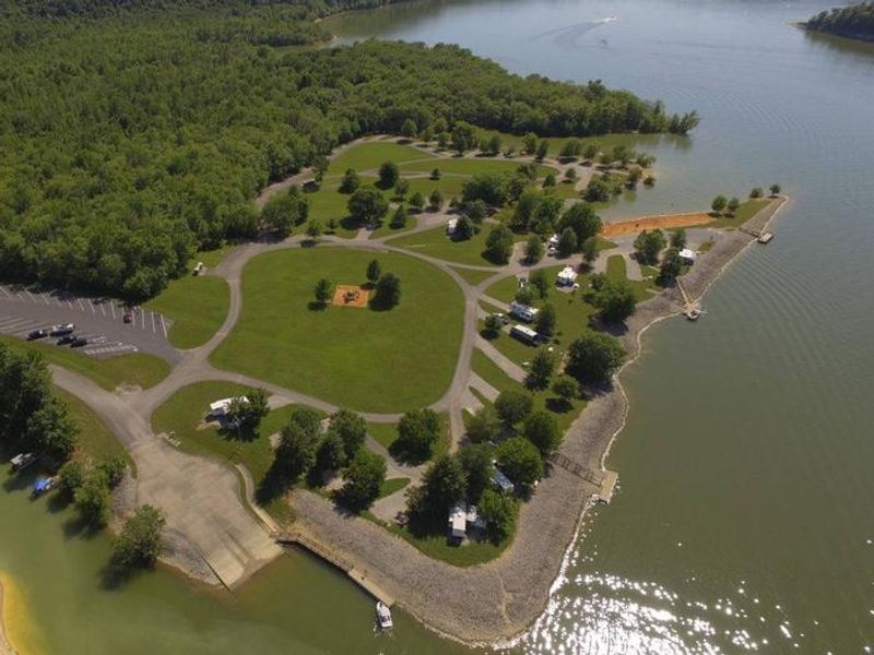 Aerial view of campground