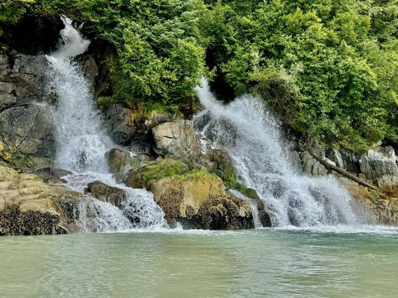 Waterfalls letting into Berner's Bay