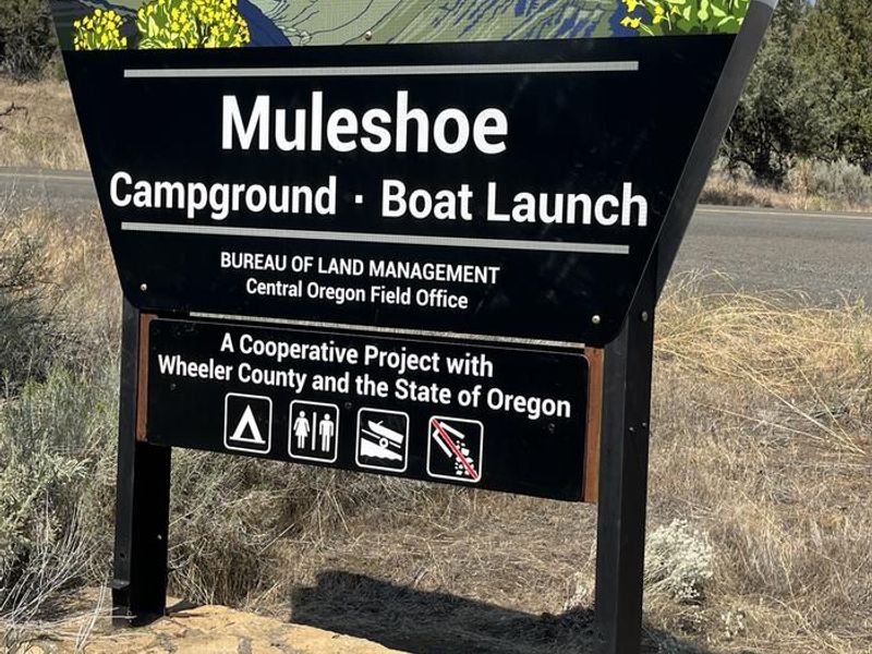 Site ID sign for Muleshoe Campground and Boat Launch