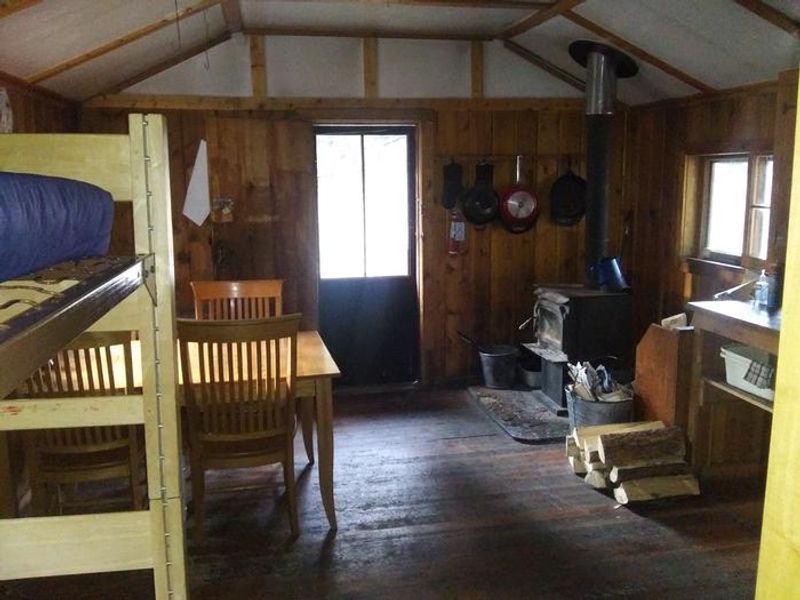 Wood stove and table