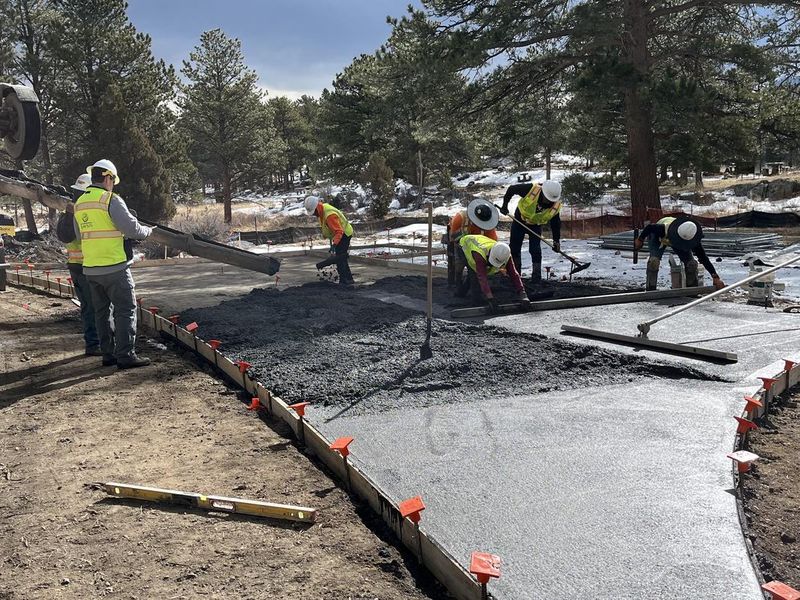 New parking areas and walkways are being constructed in Moraine Park Campground