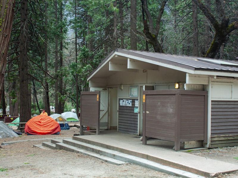 This is a photo of the restrooms at Camp 4 campground
