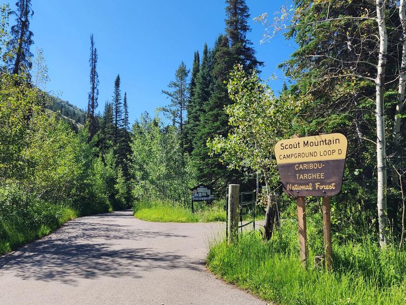 The entrance to Scout Mountain Campground Loop D