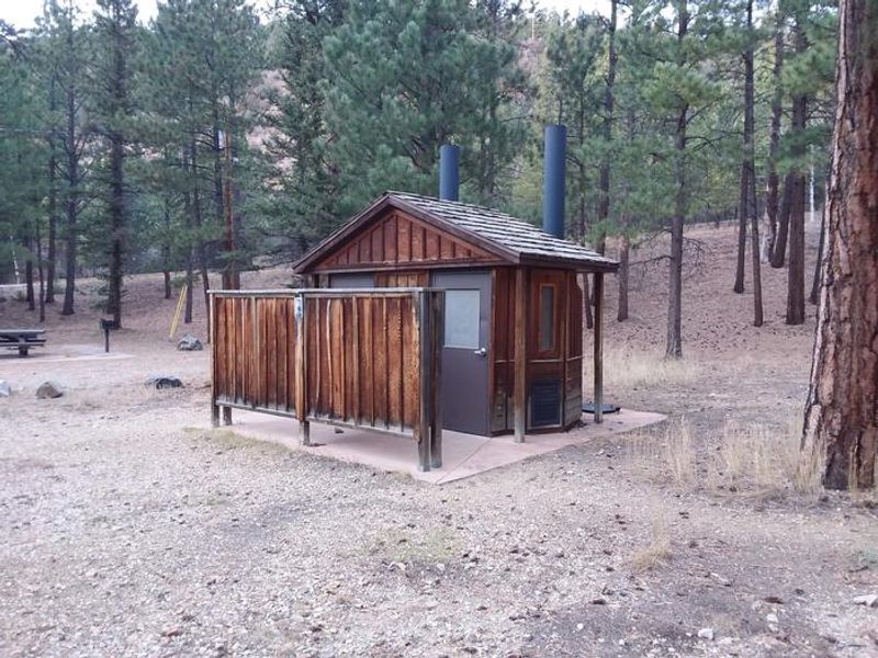 On-site vault toilets.
