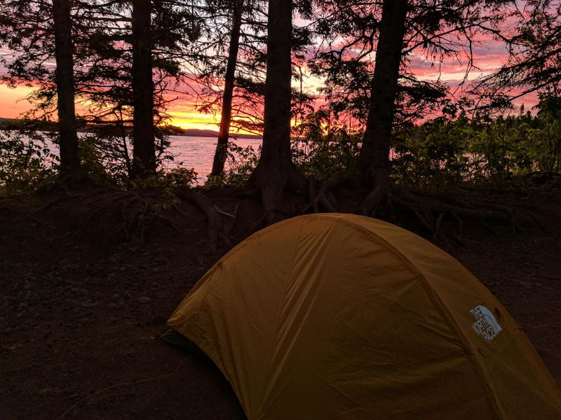 Feldtmann Lake Campground awaits off the typical Isle Royale backpacking routes.