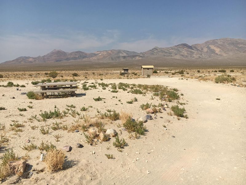 Primitive, unpaved roads lead to the Eureka Dunes Dry Camp.