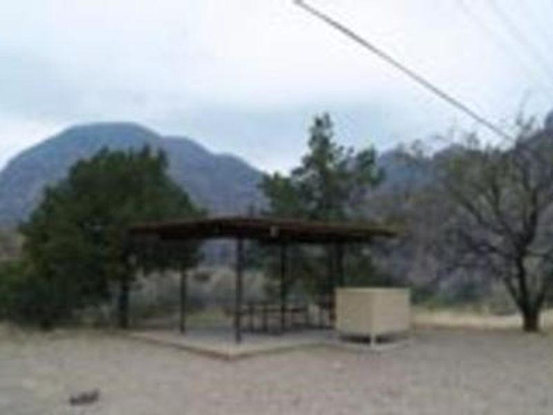 Site with shade shelter and flat area