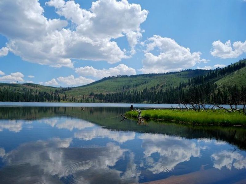 Blue Lake reflecting the sky 