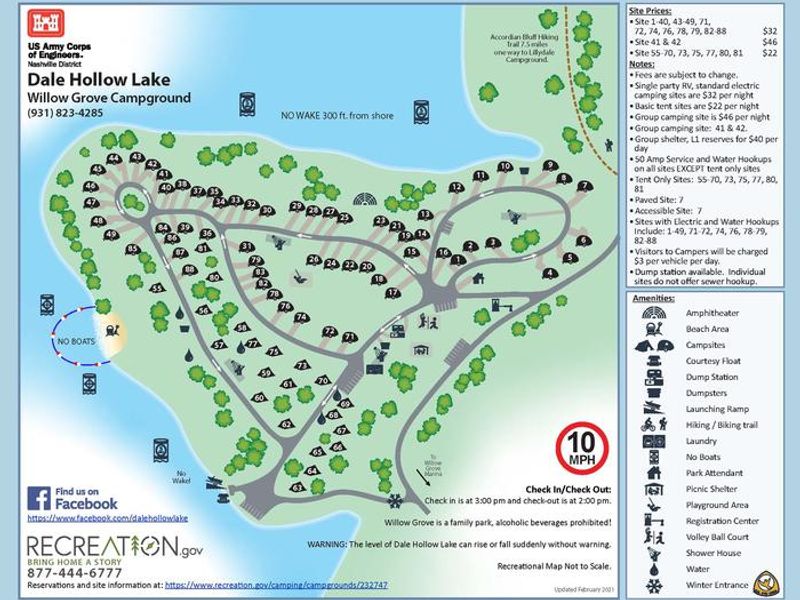 WILLOW GROVE CAMPGROUND MAP
