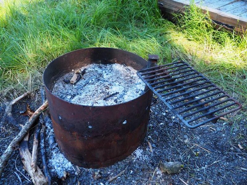 Fire pit at Steamer Bay Cabin