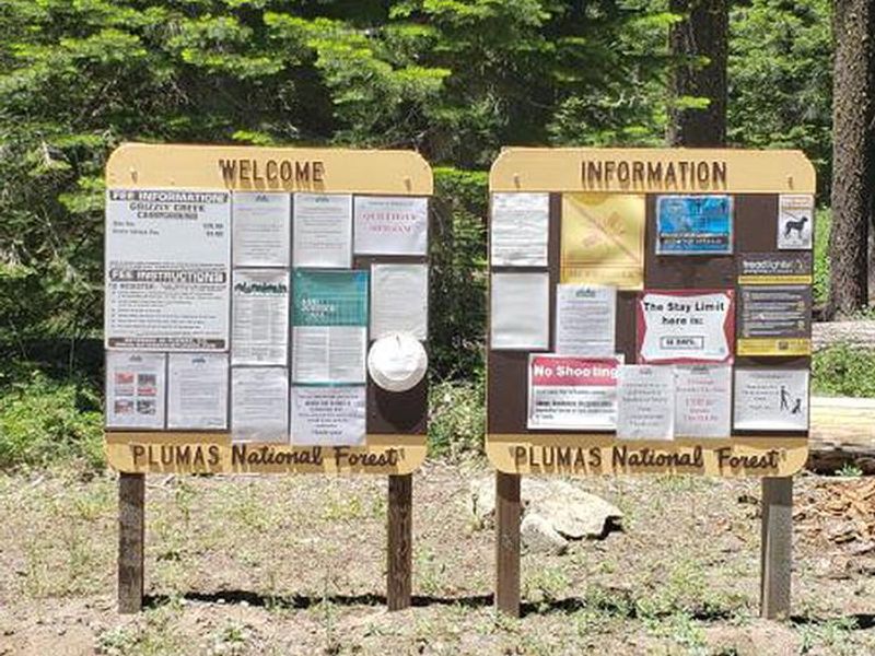 Information sign and fee tube.