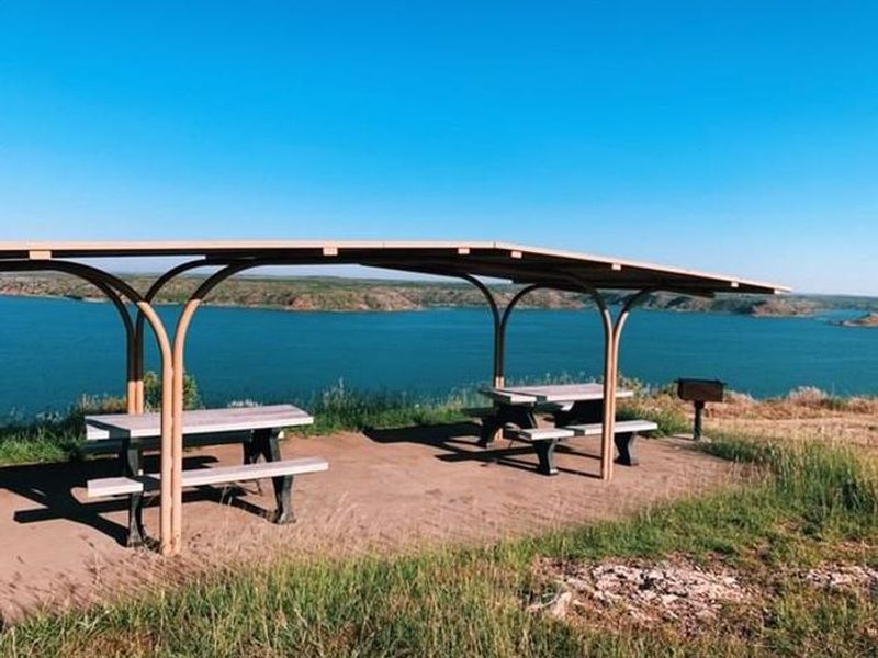 Fritch Fortress Campground overlooks Lake Meredith.