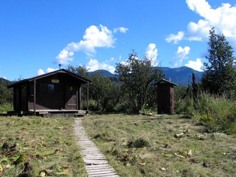 Koknuk Cabin and outhouse