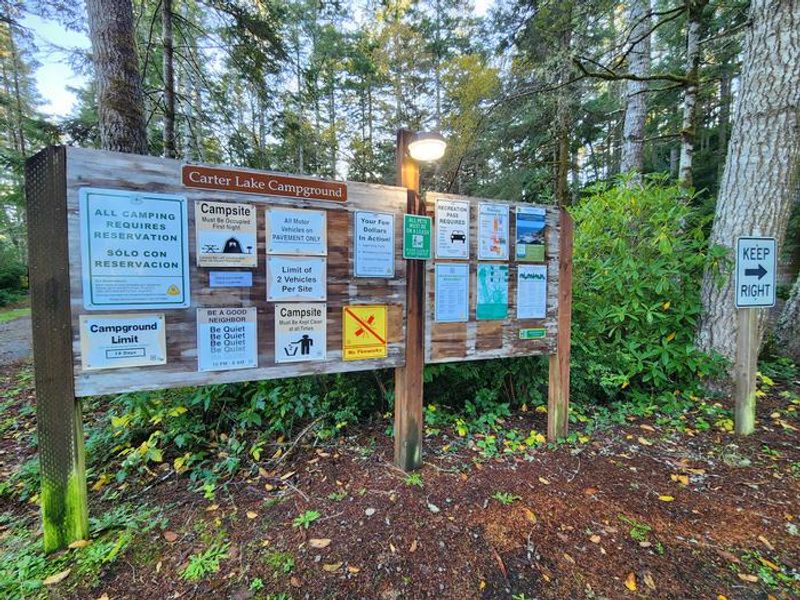 CARTER LAKE information board