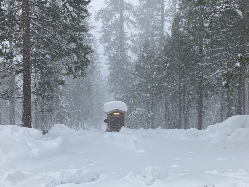 Hodgdon Meadow Kiosk buried in snow.