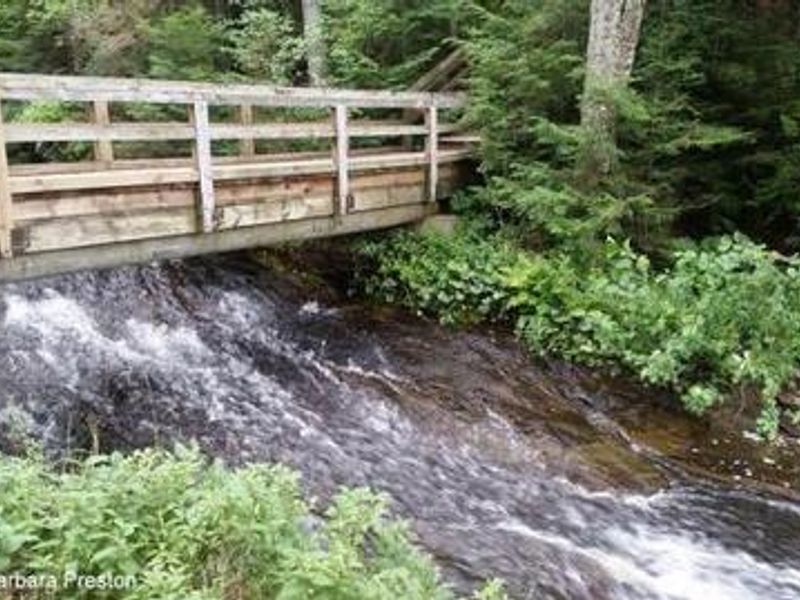 View of Chapel River and bridge crossing the river 