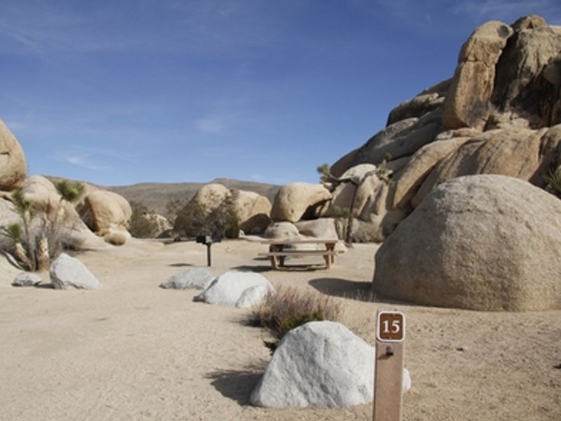 There are 18 sites at Belle Campground. Campsites are surrounded by large boulders.