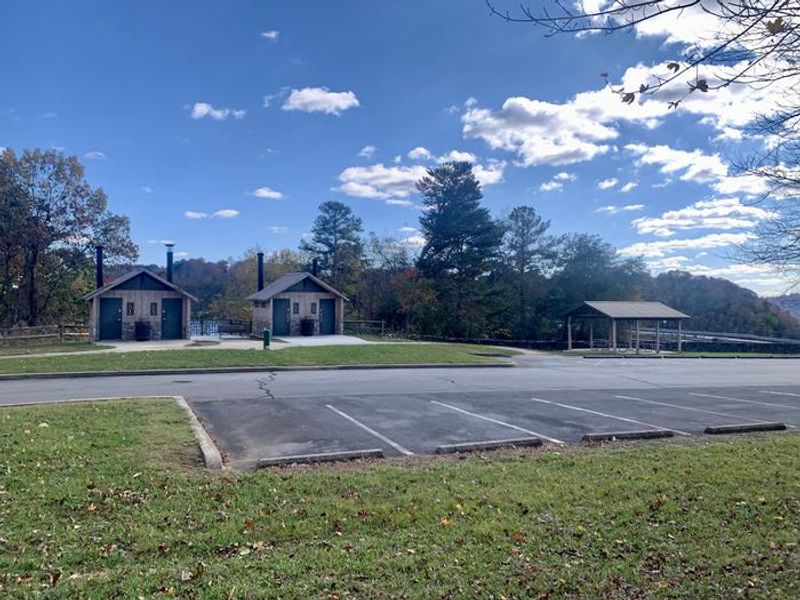 Restroom and parking at North Bank Day Use Area. 