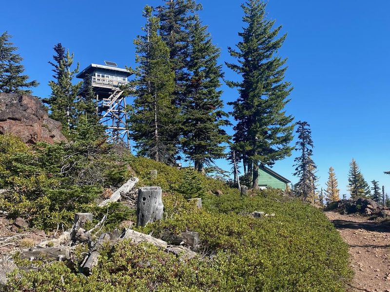 Exterior of Flag Point lookout from access road.