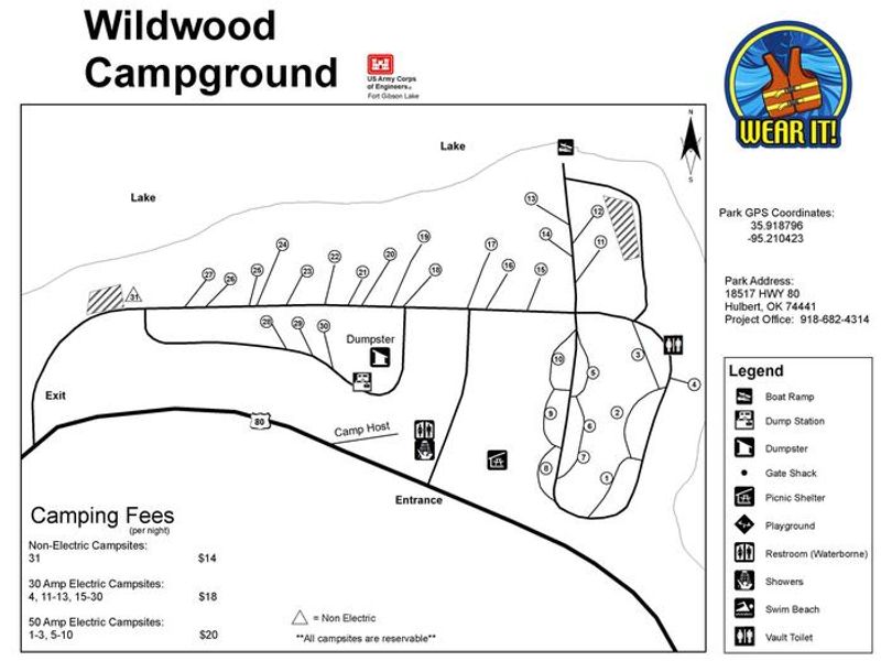 Wildwood offers 29 electric sites and 1 non-electric site.