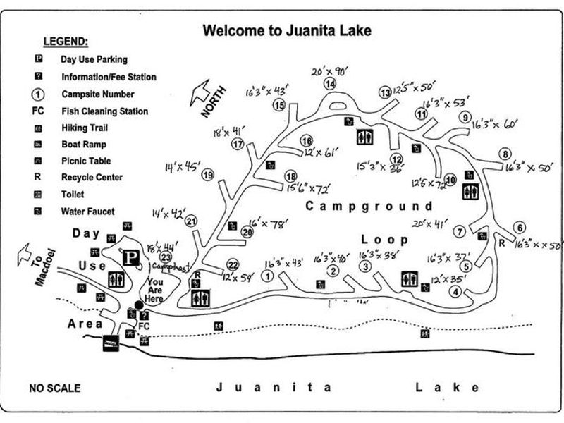 Juanita Lake Campground Map