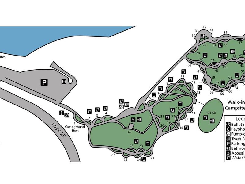 Fort Spokane Campground site map